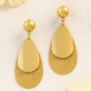 Gold plated drop earring