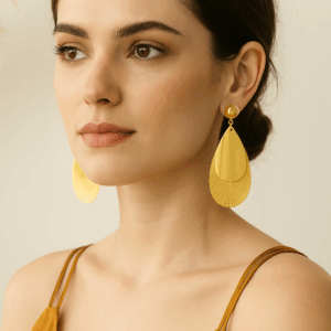 Gold plated drop earring