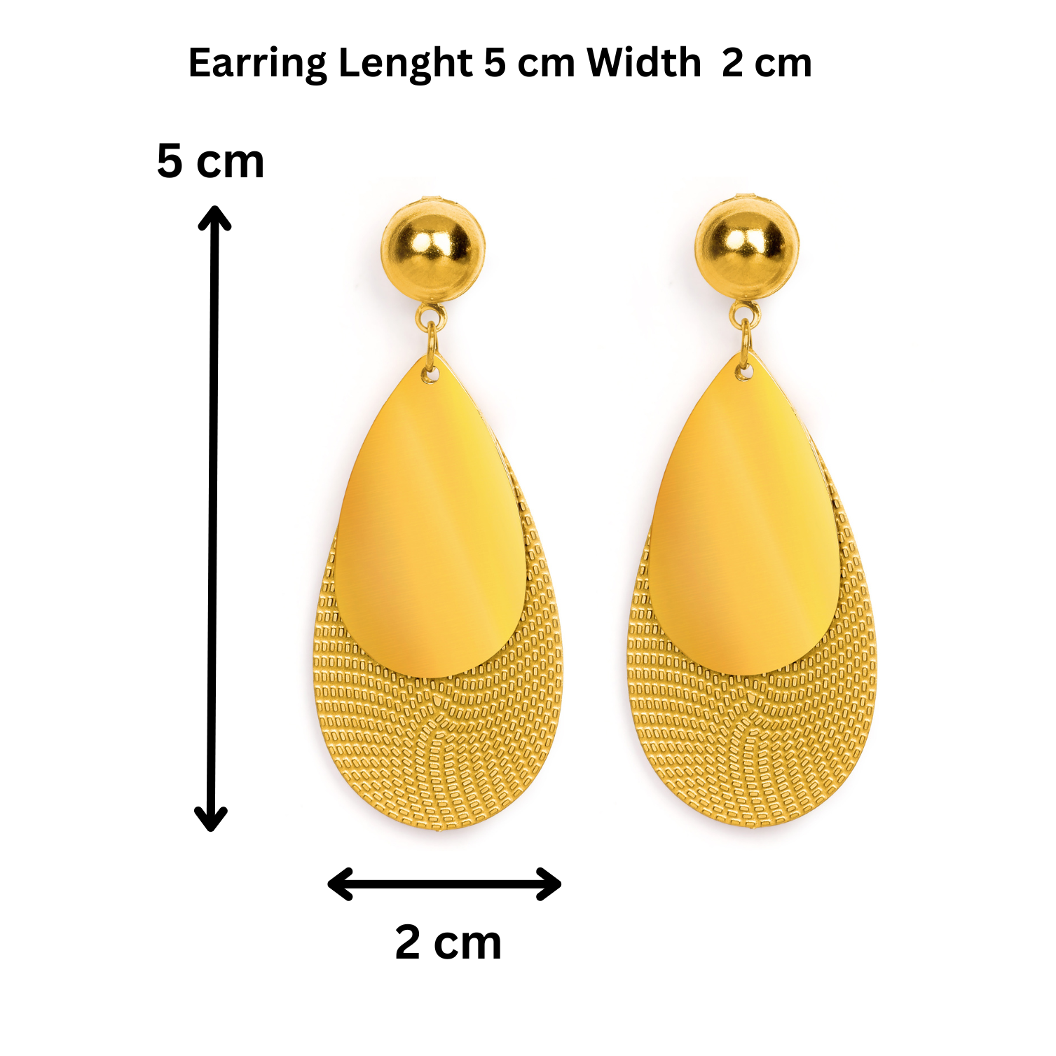 Gold plated drop earring - Image 5