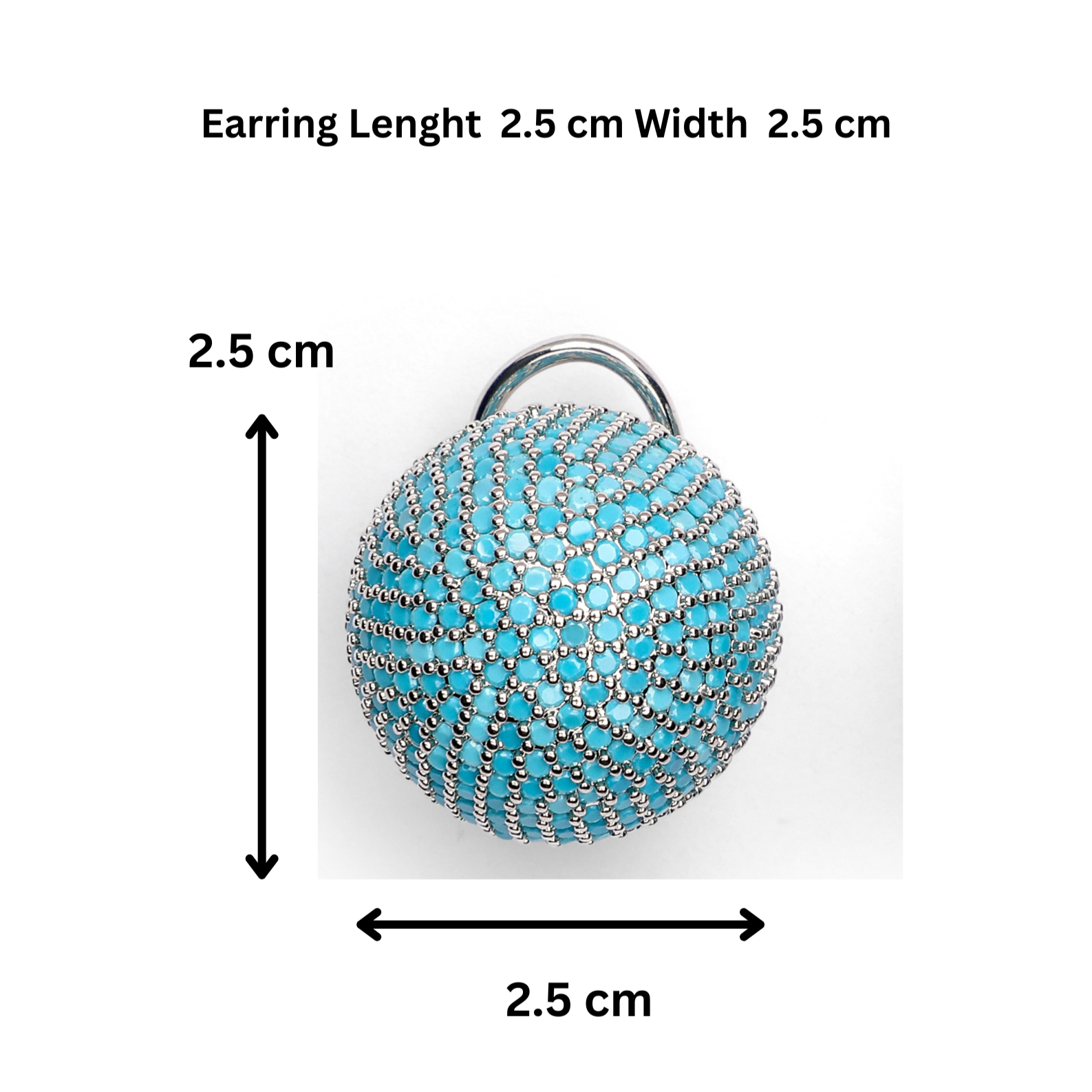 Round shape cubic zirconia stone Earrings - Image 5