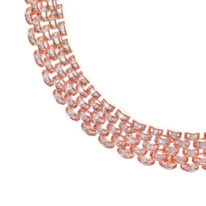 Dazzling cubic zirconia rose gold necklace set