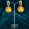 Gold plated Jali drop earring