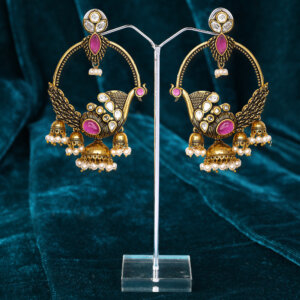 New blush royal peacock jhumka