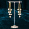 Gold Plated American Diamond drop chain earring
