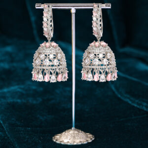 Royal Cubic zirconia studded hoop Jhumka