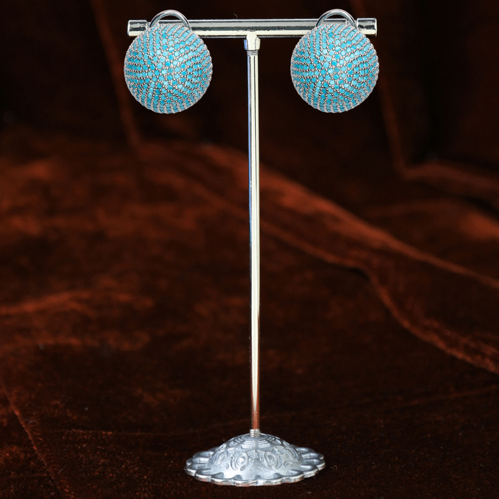 Round shape cubic zirconia stone Earrings - Image 3