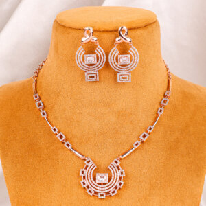 Glamour Exquisite rose gold plated Necklace set