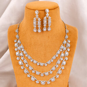 American Diamond multi layer necklace set
