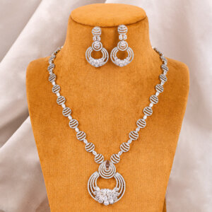 Crystal Embrace American Diamond necklace set