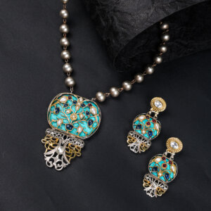 Long two tone fusion Necklace set
