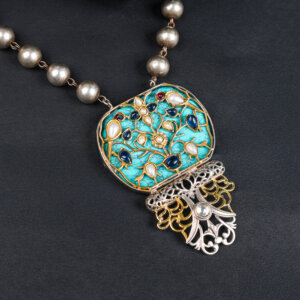 Long two tone fusion Necklace set