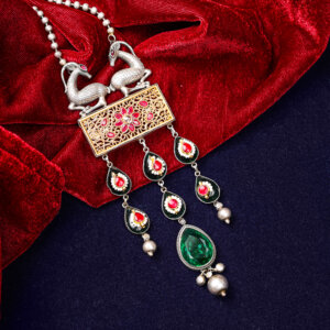 Rajasthani Antique Oxidized log Chain Pendent Set