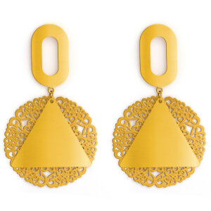 Gold plated Jali drop earring