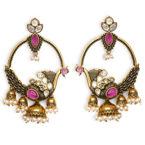 New blush royal peacock jhumka