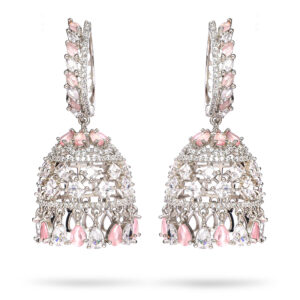 Royal Cubic zirconia studded hoop Jhumka