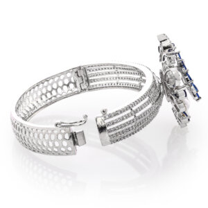 Antique flower shape Rhodium Plated  kada