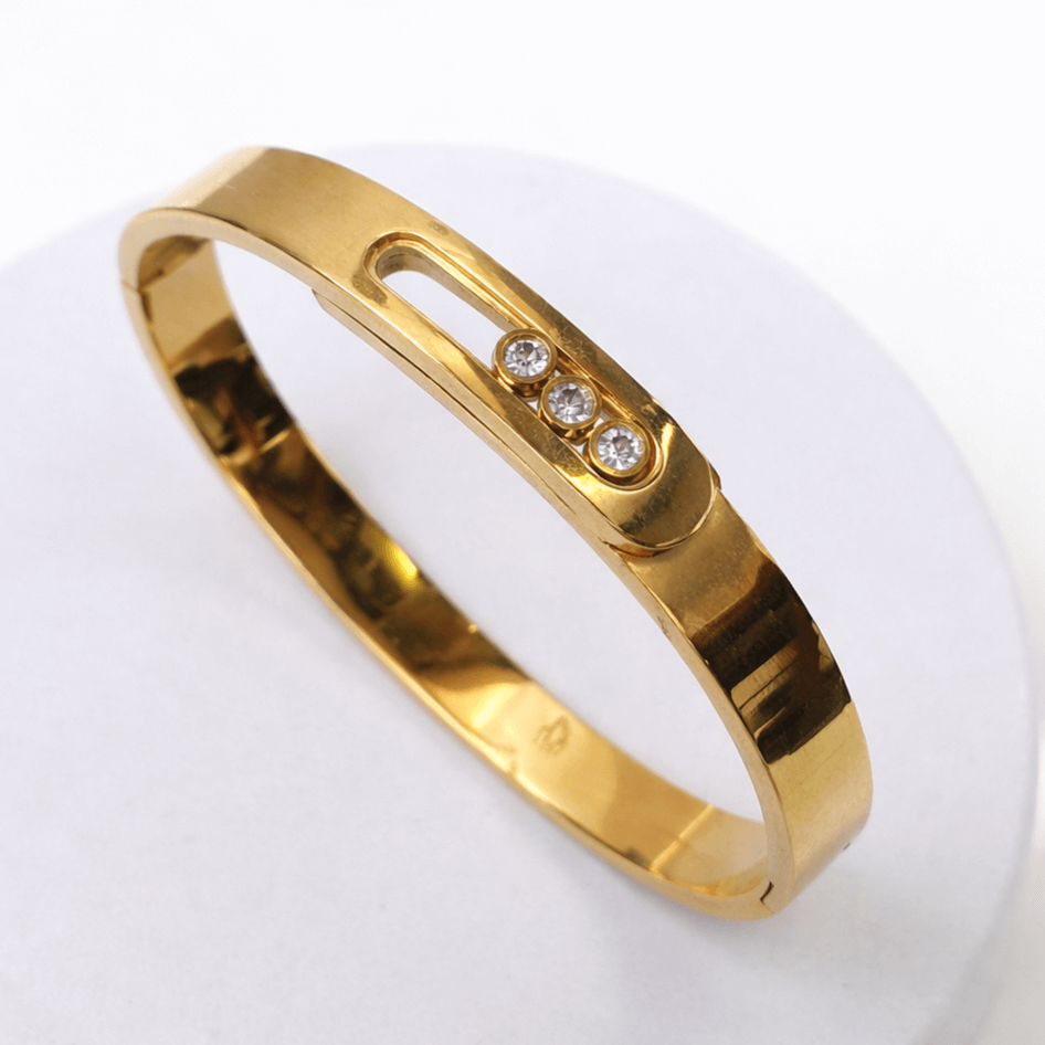 Forever Glow Crystal Gold Plated Openable Kada - Image 3
