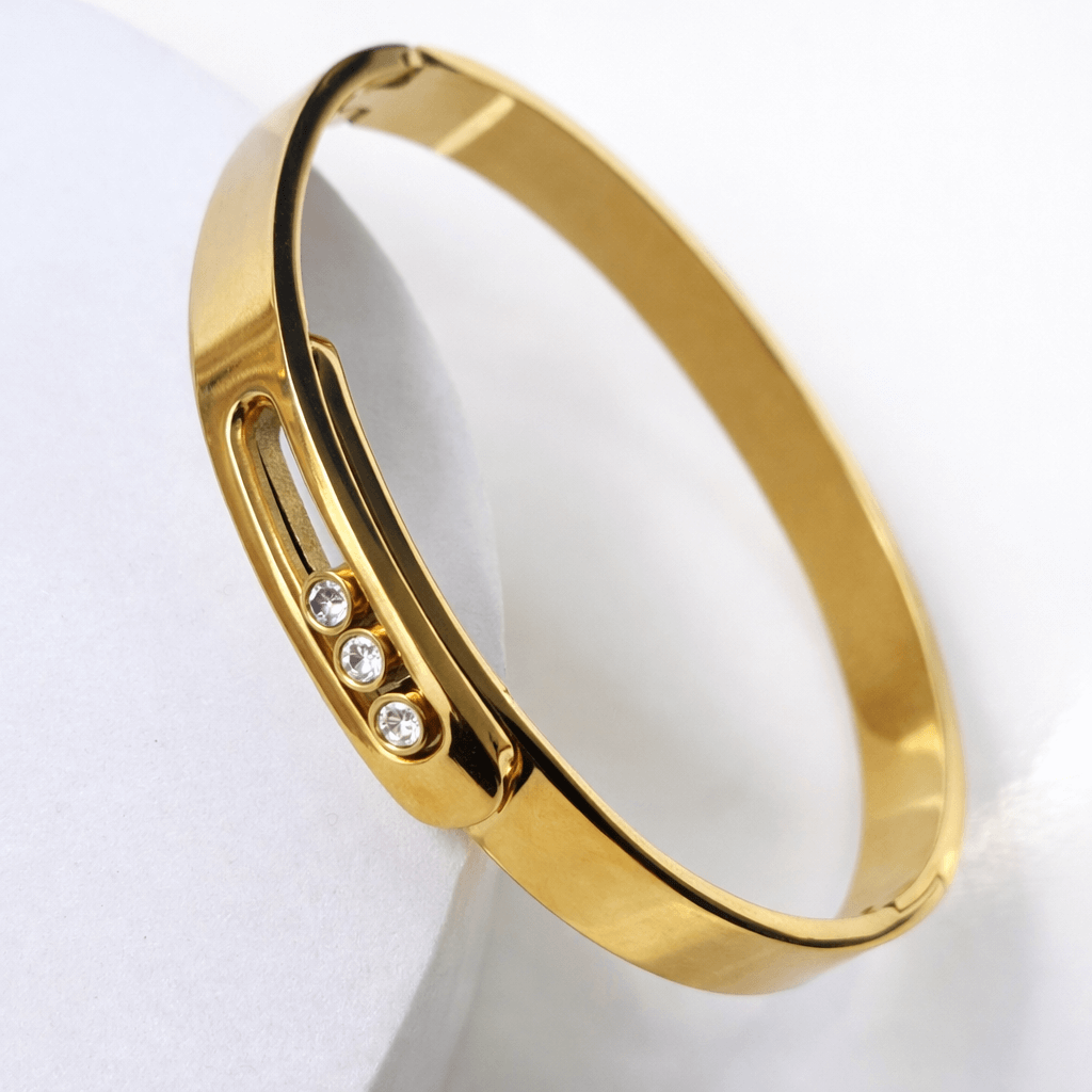 Forever Glow Crystal Gold Plated Openable Kada - Image 4