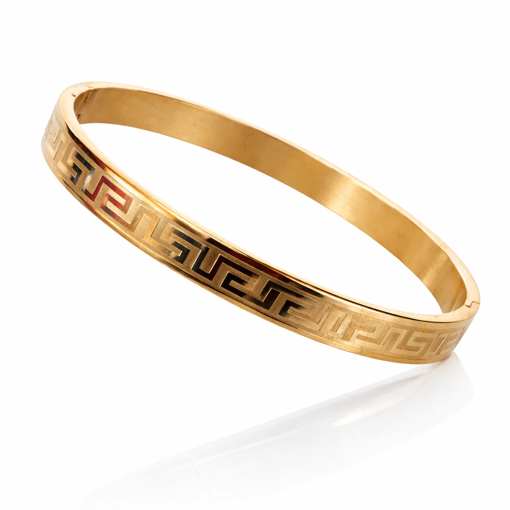 Imperial Greek Key Gold Men's Openable Kada - Image 3