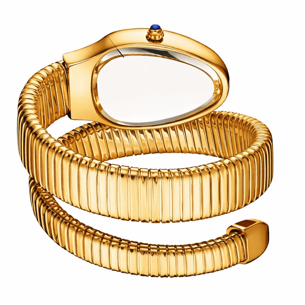 Designer Snake Coil Gold Watch - Image 2