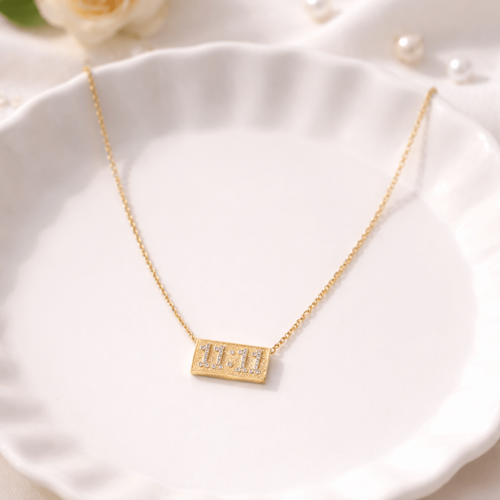 Elegant 11:11 Gold-Plated Charm Necklace | Stylish Everyday Jewellery - Image 3