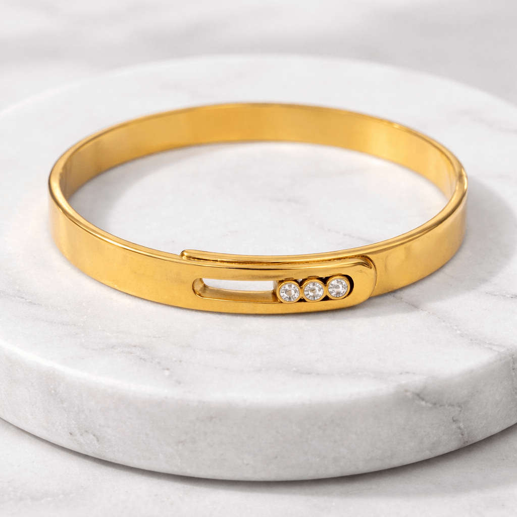 Forever Glow Crystal Gold Plated Openable Kada - Image 2