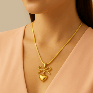 Bow and heart Necklace