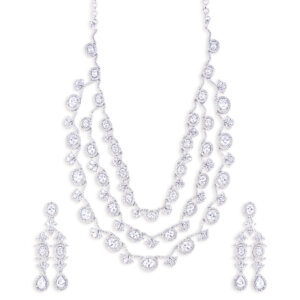 American Diamond multi layer necklace set