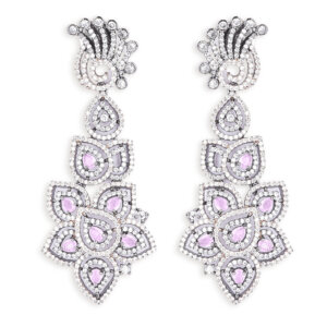 Floral regal charm soft lavender Earrings