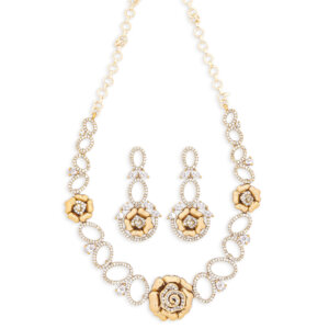 Floral mehandi polished necklace set