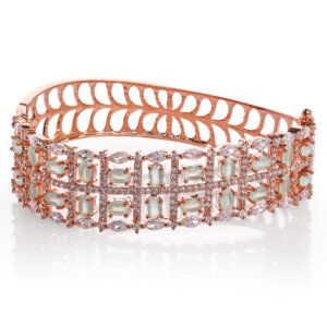 Rose gold plated American diamond Bangle style bracelet