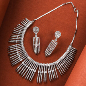 Fancy Silver plated necklace set